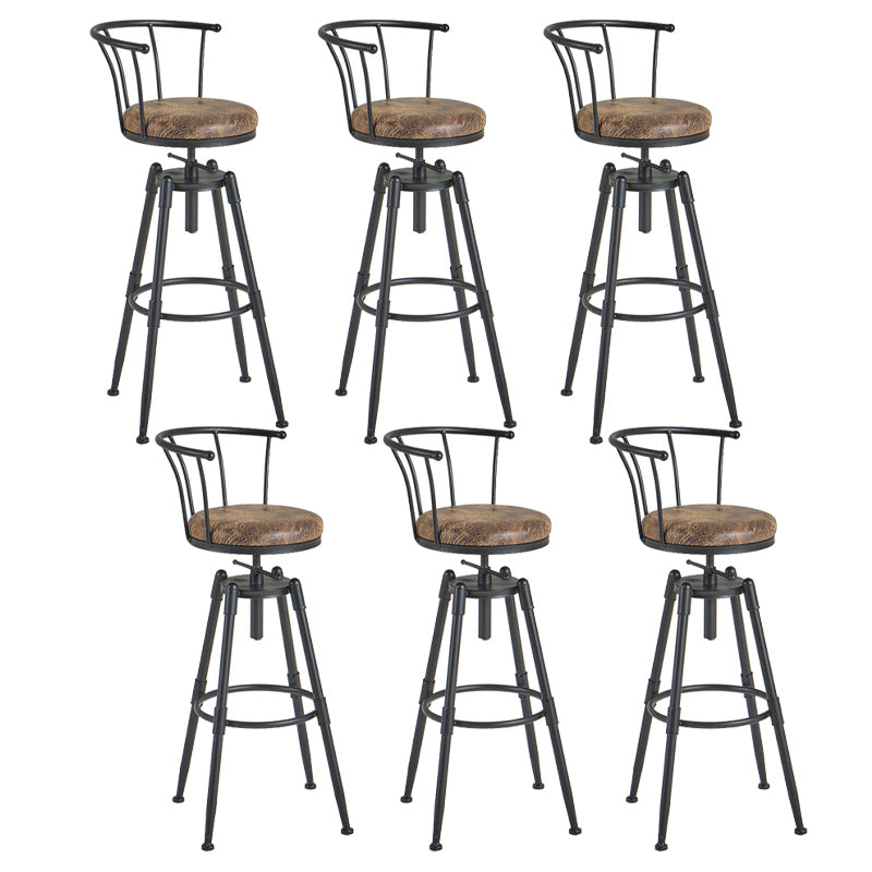 Industrial Backrest Metal Bar Stool Round Furniture in Matte Finish for Home