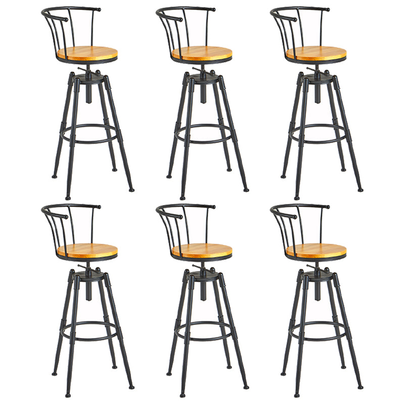 Industrial Backrest Metal Bar Stool Round Furniture in Matte Finish for Home