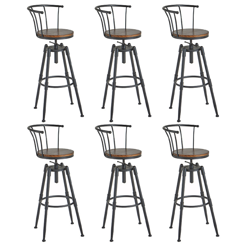 Industrial Backrest Metal Bar Stool Round Furniture in Matte Finish for Home