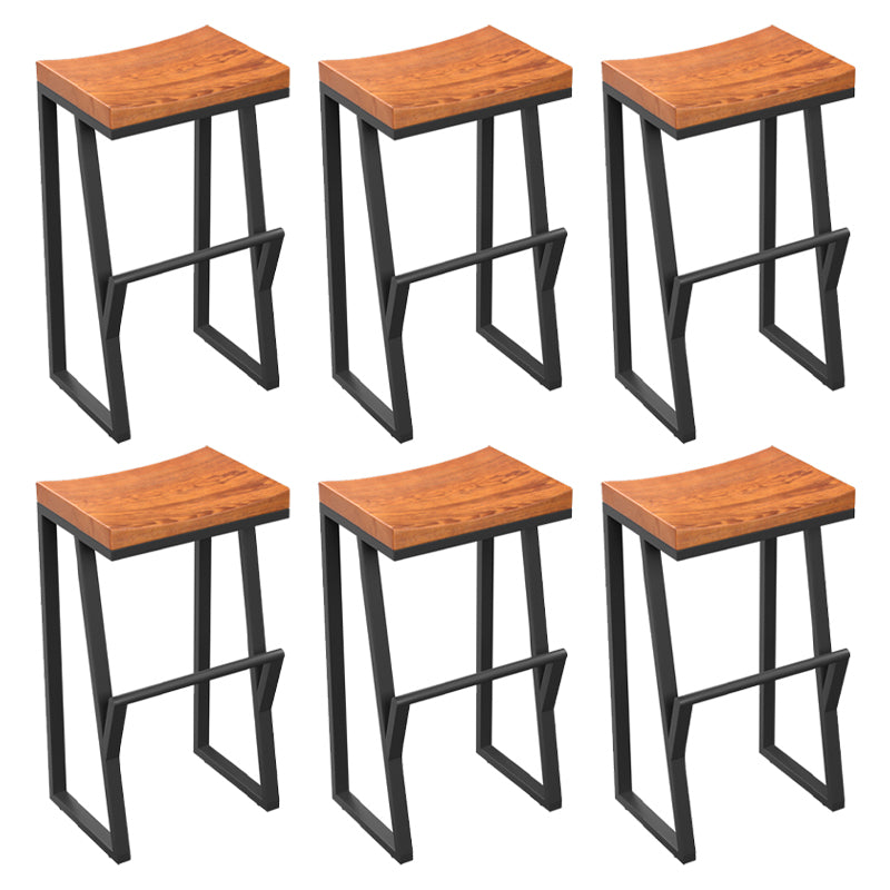 Industrial Rectangle Dining Stool Iron Footrest Bar Stool for Bristol