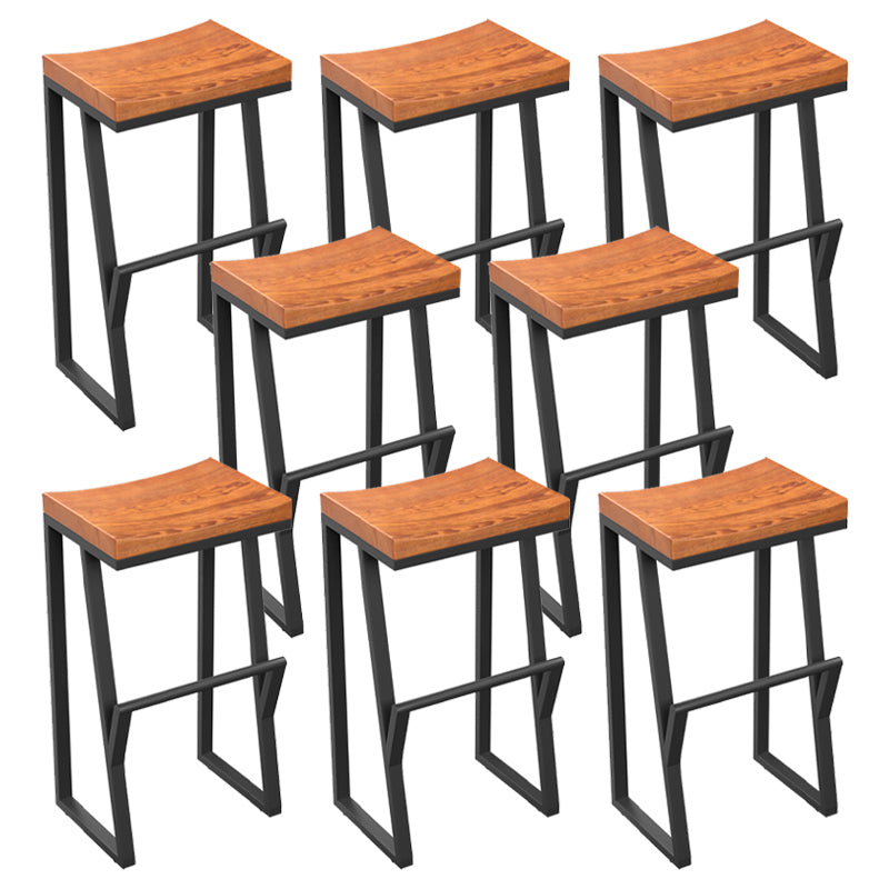 Industrial Rectangle Dining Stool Iron Footrest Bar Stool for Bristol