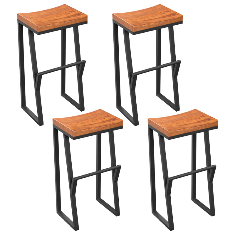 Industrial Rectangle Dining Stool Iron Footrest Bar Stool for Bristol