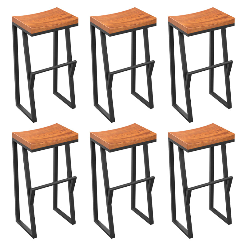 Industrial Rectangle Dining Stool Iron Footrest Bar Stool for Bristol