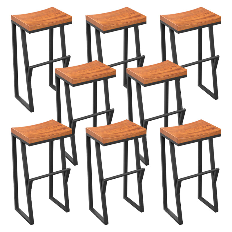 Industrial Rectangle Dining Stool Iron Footrest Bar Stool for Bristol