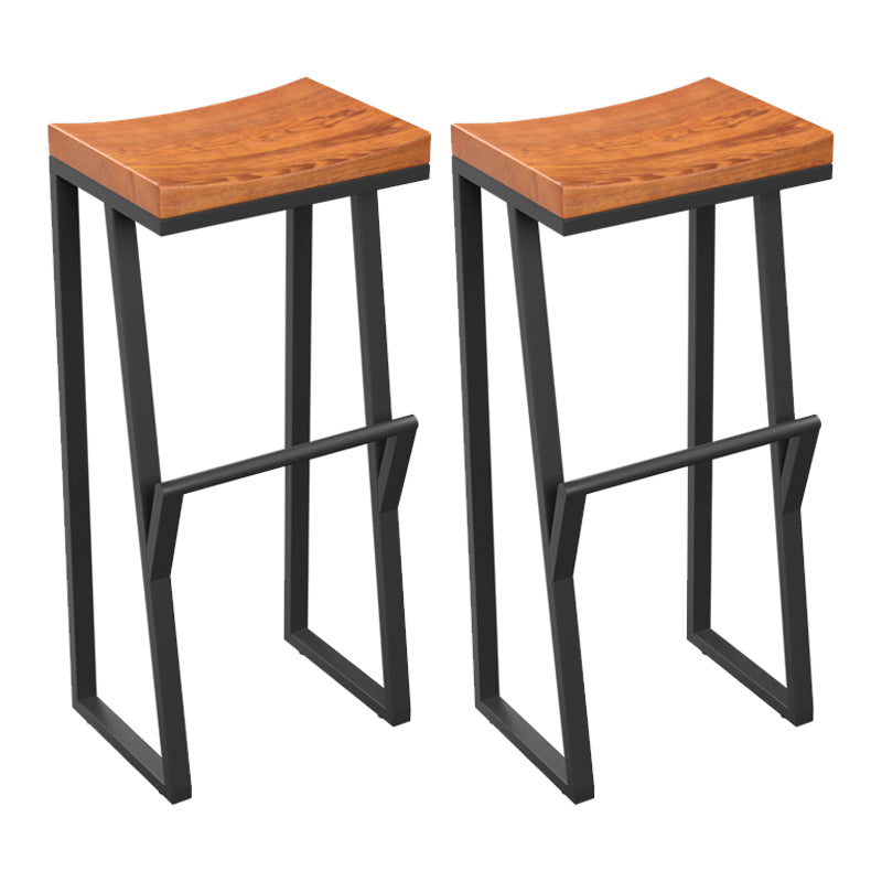 Industrial Rectangle Dining Stool Iron Footrest Bar Stool for Bristol