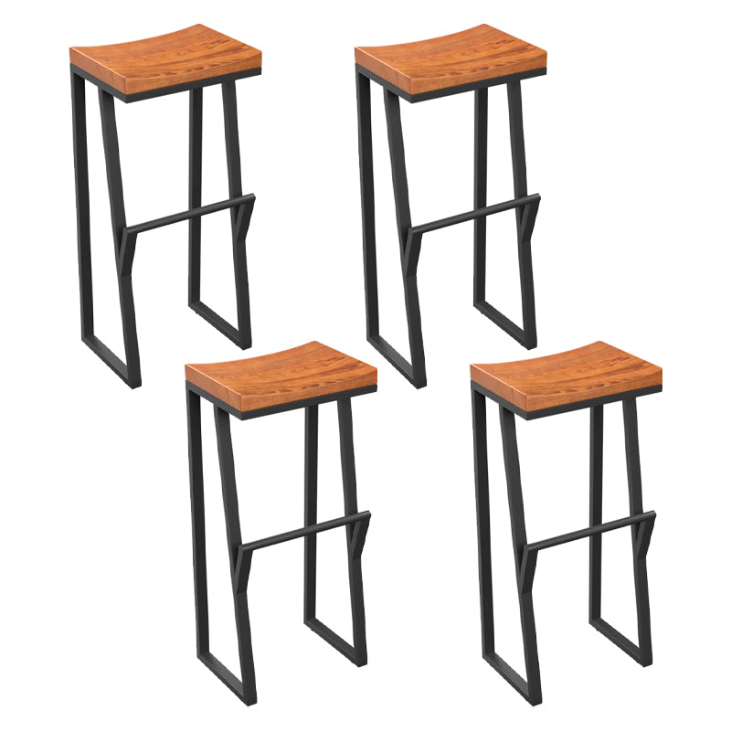 Industrial Rectangle Dining Stool Iron Footrest Bar Stool for Bristol