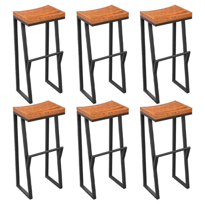 Industrial Rectangle Dining Stool Iron Footrest Bar Stool for Bristol