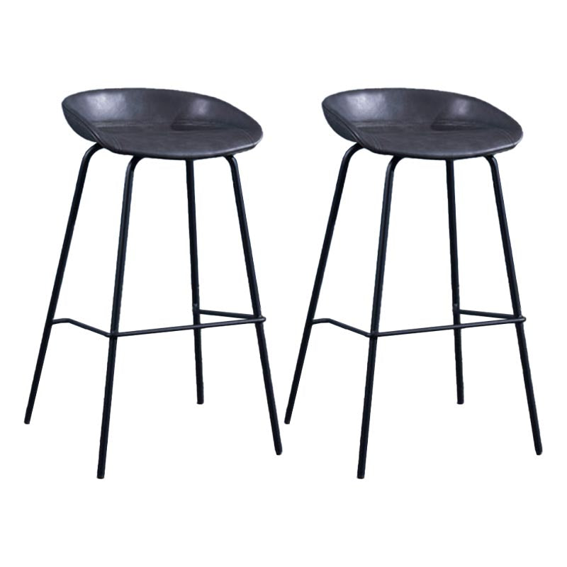 Low Back Bar and Counter Stool Industrial Footrest Bucket Metal Bar Stool