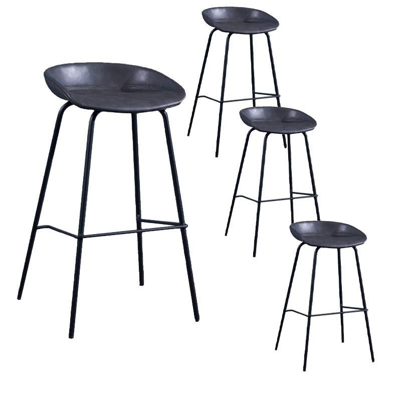 Low Back Bar and Counter Stool Industrial Footrest Bucket Metal Bar Stool
