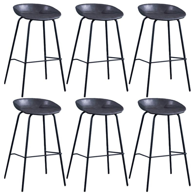 Low Back Bar and Counter Stool Industrial Footrest Bucket Metal Bar Stool