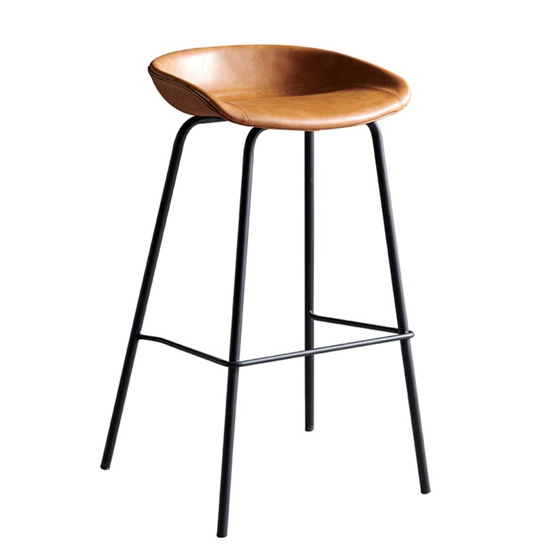 Low Back Bar and Counter Stool Industrial Footrest Bucket Metal Bar Stool