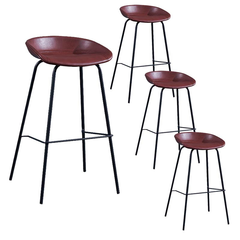 Low Back Bar and Counter Stool Industrial Footrest Bucket Metal Bar Stool