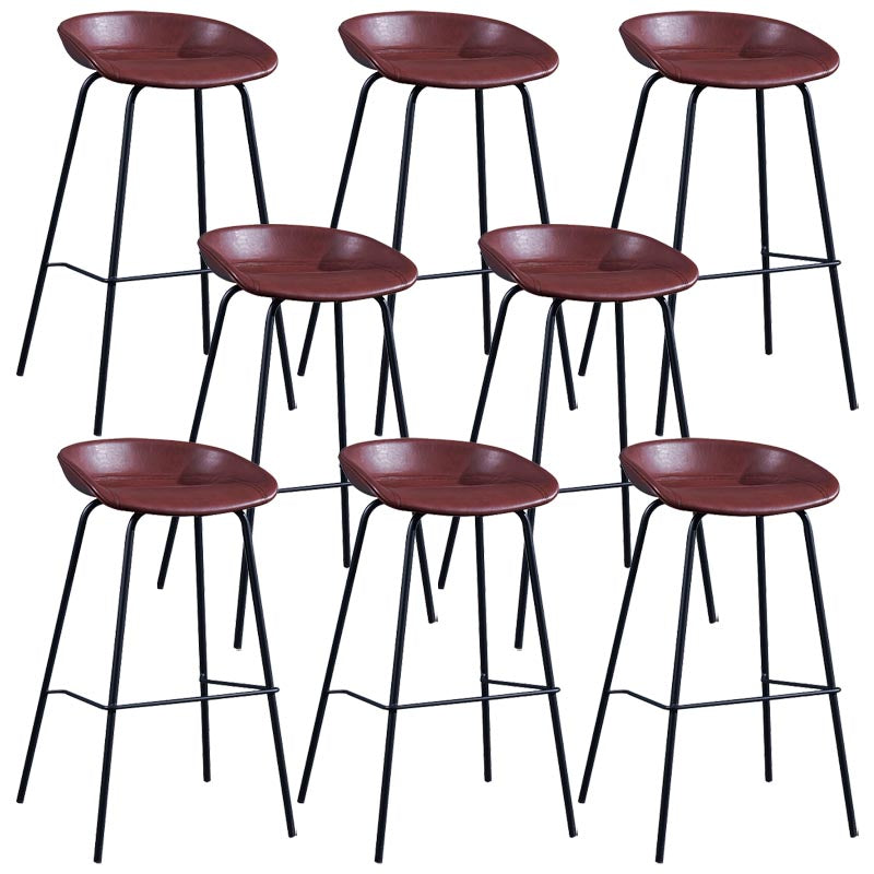 Low Back Bar and Counter Stool Industrial Footrest Bucket Metal Bar Stool