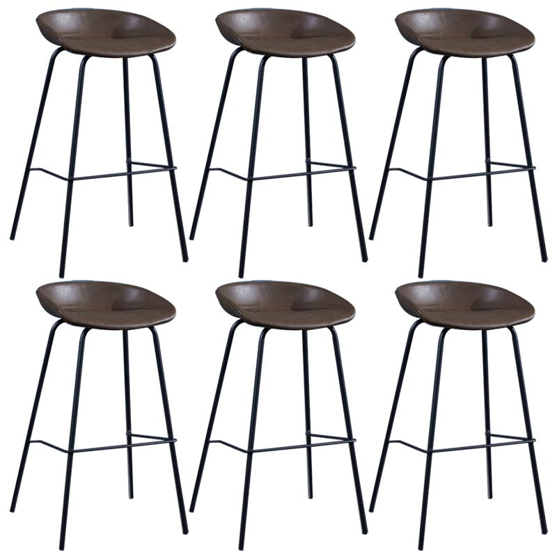 Low Back Bar and Counter Stool Industrial Footrest Bucket Metal Bar Stool
