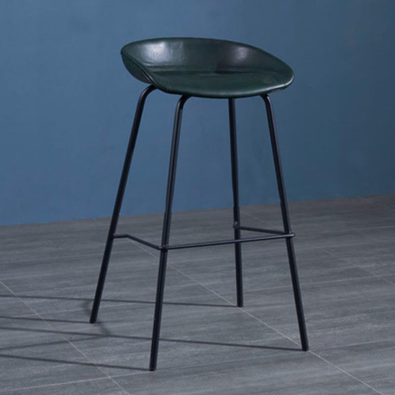 Low Back Bar and Counter Stool Industrial Footrest Bucket Metal Bar Stool