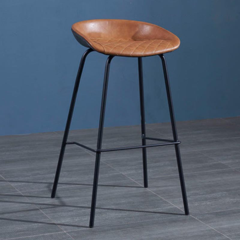 Low Back Bar and Counter Stool Industrial Footrest Bucket Metal Bar Stool