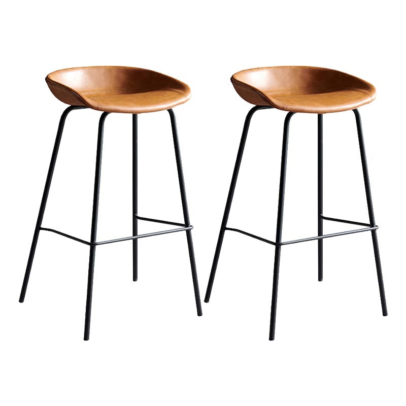 Low Back Bar and Counter Stool Industrial Footrest Bucket Metal Bar Stool