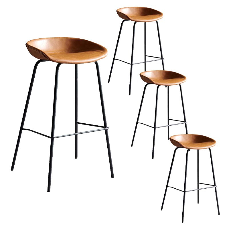Low Back Bar and Counter Stool Industrial Footrest Bucket Metal Bar Stool