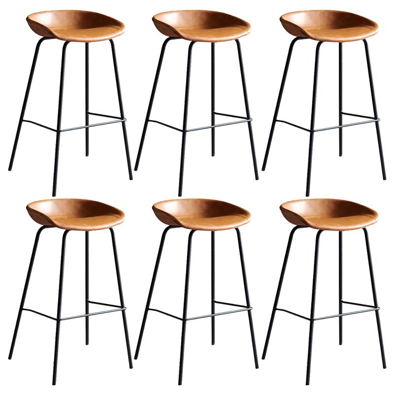 Low Back Bar and Counter Stool Industrial Footrest Bucket Metal Bar Stool