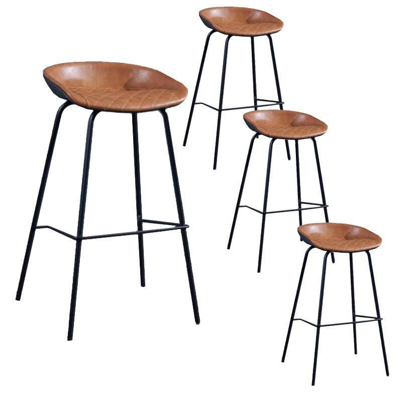 Low Back Bar and Counter Stool Industrial Footrest Bucket Metal Bar Stool