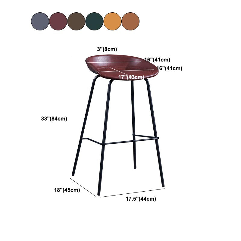 Low Back Bar and Counter Stool Industrial Footrest Bucket Metal Bar Stool