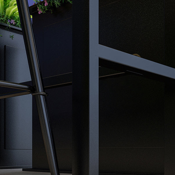 Modern Outdoor Table and Stool Set 1/5 Pieces Wood and Metal Rectangle Bistro Set