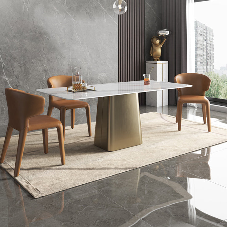 Glam Dining Set 1/2/4/7 Pieces Sintered Stone Top Table with Wingback Chairs