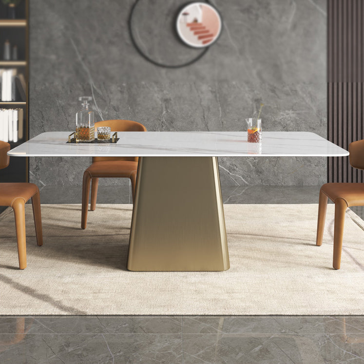 Glam Dining Set 1/2/4/7 Pieces Sintered Stone Top Table with Wingback Chairs