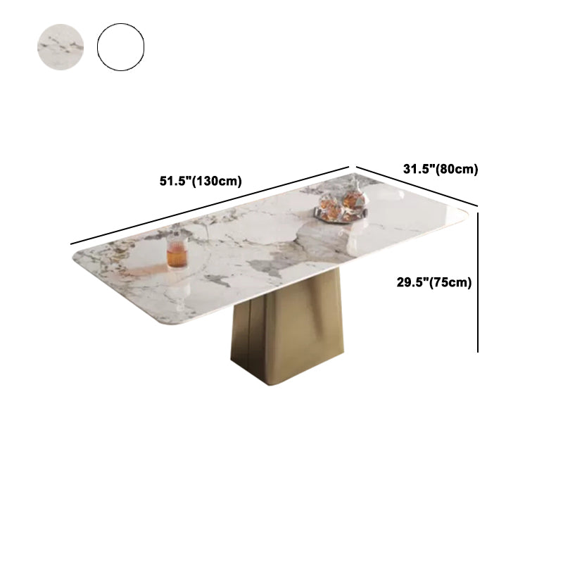 Glam Dining Set 1/2/4/7 Pieces Sintered Stone Top Table with Wingback Chairs