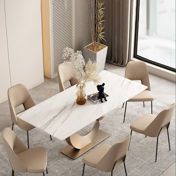 Nordic Sintered Stone Top Dining Set Rectangle 1/3/4/5/6/7 Pieces Dining Room Table Set