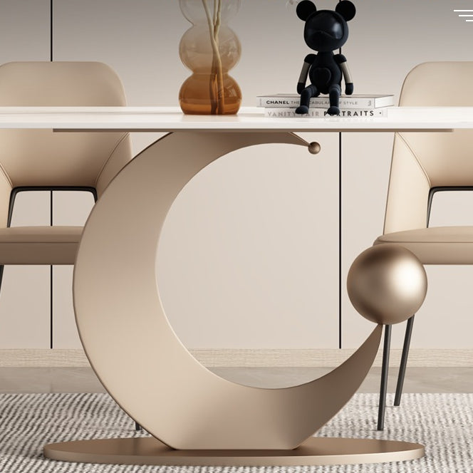 Nordic Sintered Stone Top Dining Set Rectangle 1/3/4/5/6/7 Pieces Dining Room Table Set