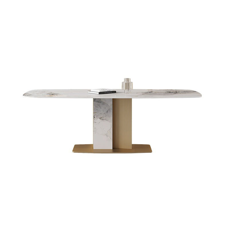 Luxurious Sintered Stone Top Dining Set Rectangle 1/4/5/6/7 Pieces Dining Room Table Set