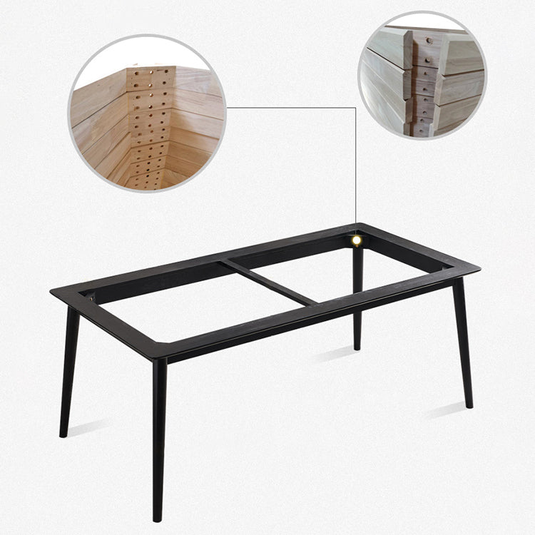 Modern Dining Table Set 1/4/5/7 Pcs Rectangle Dining Table Set with Wingback Chairs