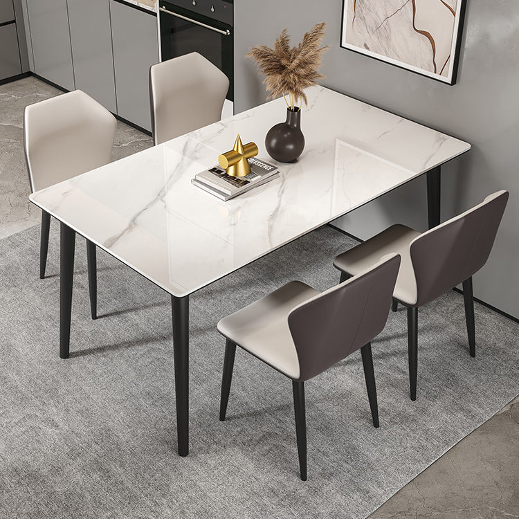 Modern Dining Table Set 1/4/5/7 Pcs Rectangle Dining Table Set with Wingback Chairs