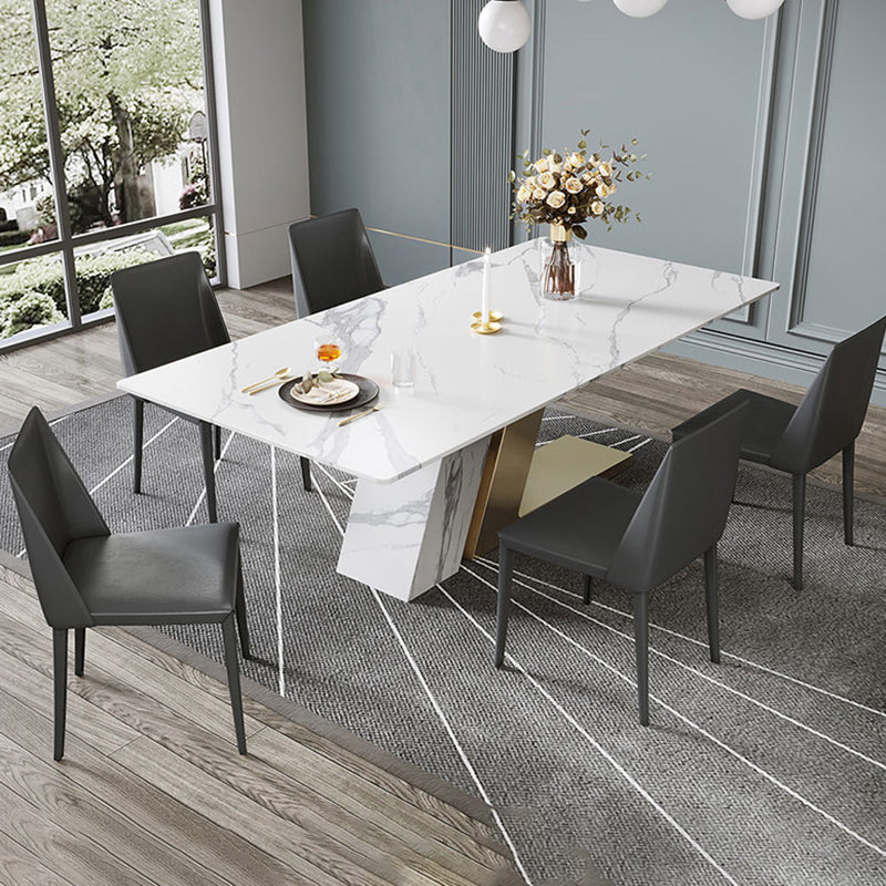 Modern Dining Set 1/4/5/6 Pcs Sintered Stone Dining Table with Side Chairs