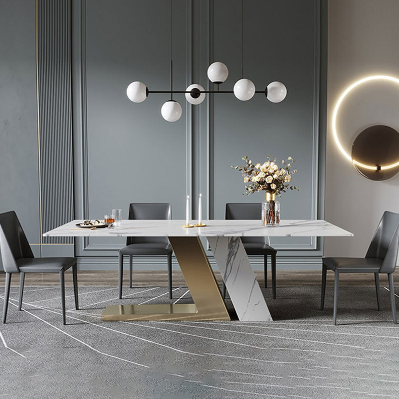 Modern Dining Set 1/4/5/6 Pcs Sintered Stone Dining Table with Side Chairs