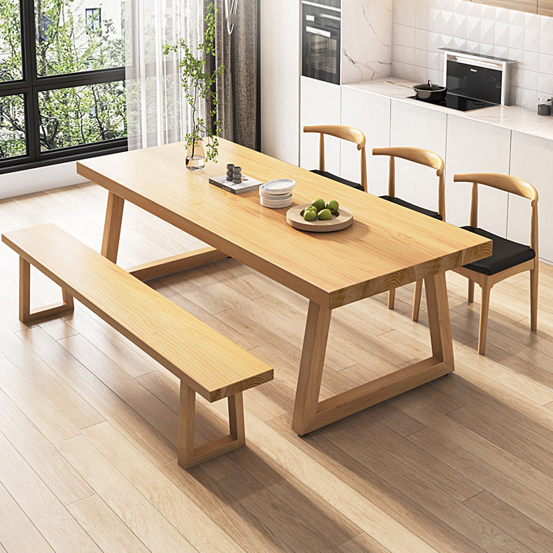 Modern Dining Set 1/2/3/4/5/7 Pcs Solid Wood Dining Table and Chairs