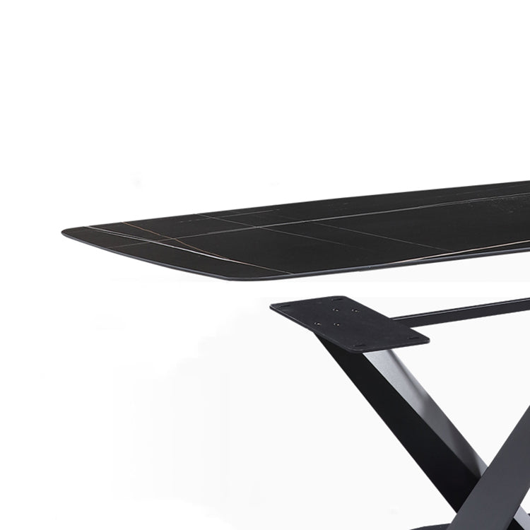 Modern Sintered Stone Dining Set 1/3/4/5 Pcs with Rectangle Table and Side Chairs