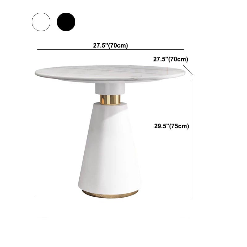 Metal Traditional Luxury Round Table for Dining Room Stone Top Table with Pedestal