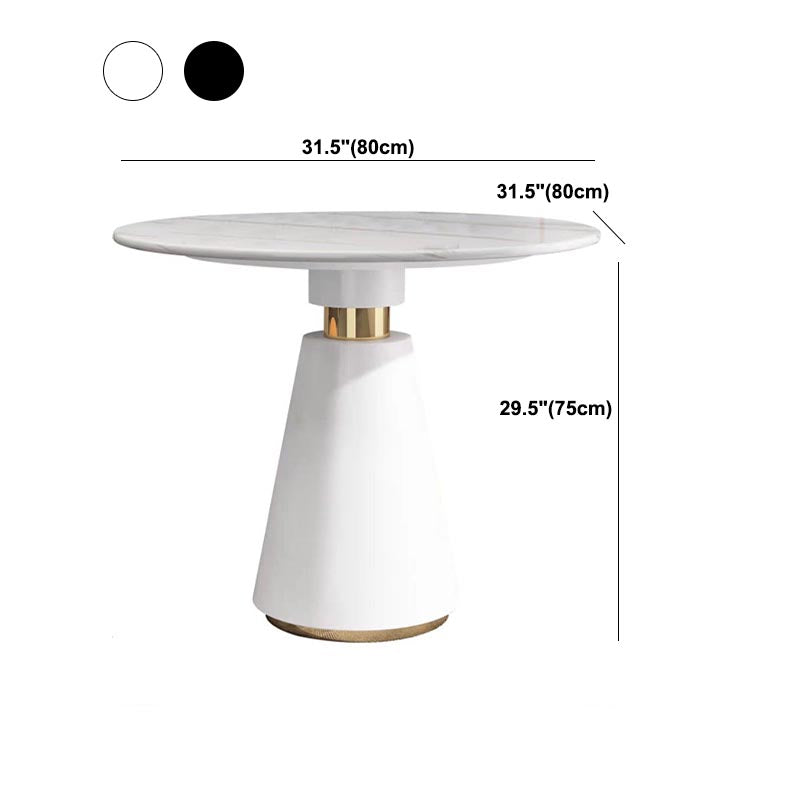 Metal Traditional Luxury Round Table for Dining Room Stone Top Table with Pedestal