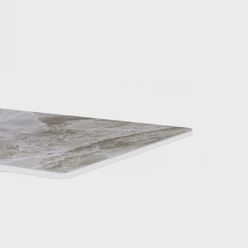 Rectangle Stone Industrial Table Standard Height Dining Table with 4 Legs