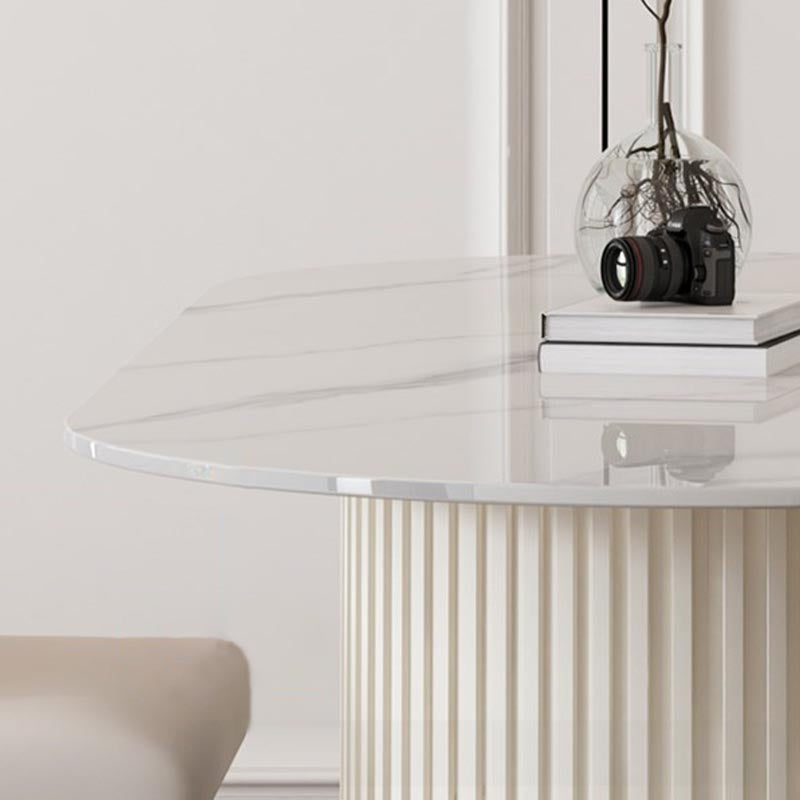 Traditional Luxury Dining Table with White Marble Oval Dining Table for Home