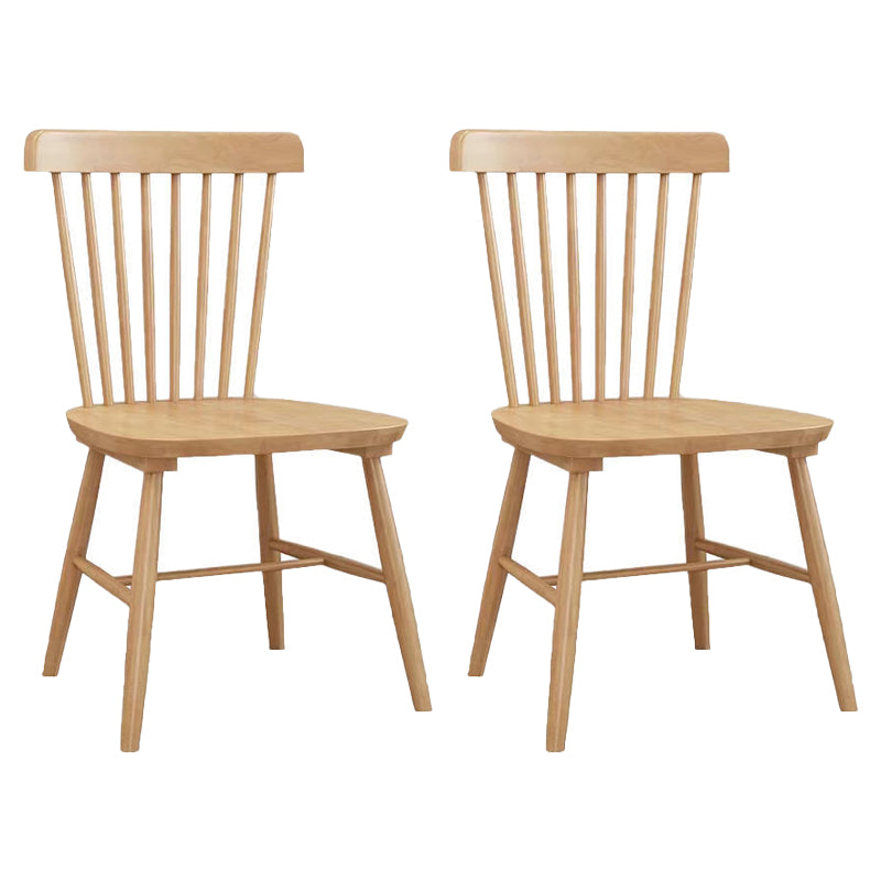 Contemporary Wood Dining Chair Windsor Back Side Chair in Matte Finish for Indoor