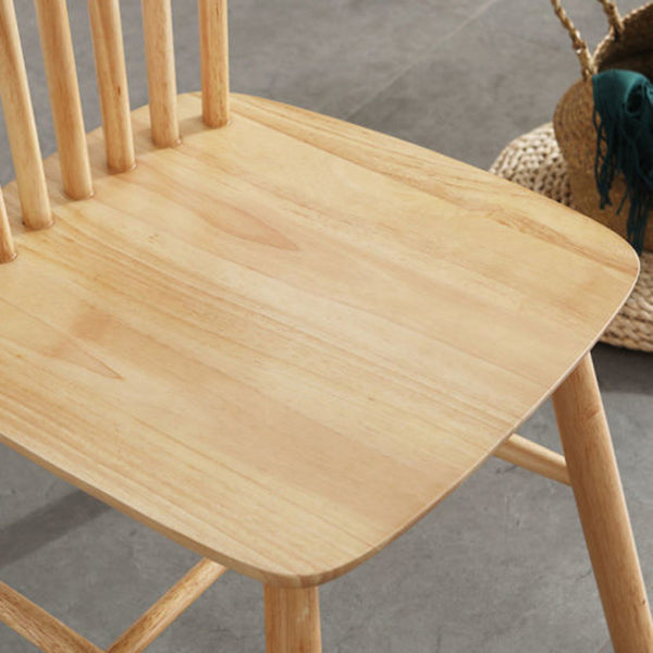 Contemporary Wood Dining Chair Windsor Back Side Chair in Matte Finish for Indoor