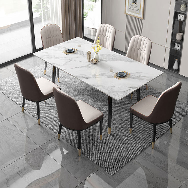 Glam Faux Leather Dining Chair Parsons Chair in Matte Finish for Brasserie