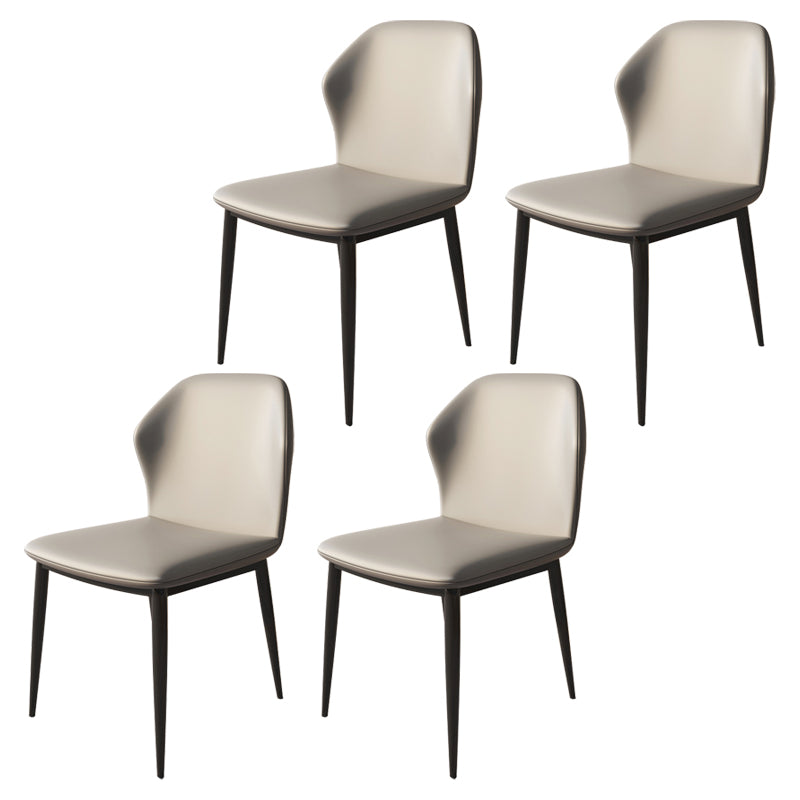 Glam Faux Leather Dining Chair Parsons Chair in Matte Finish for Brasserie