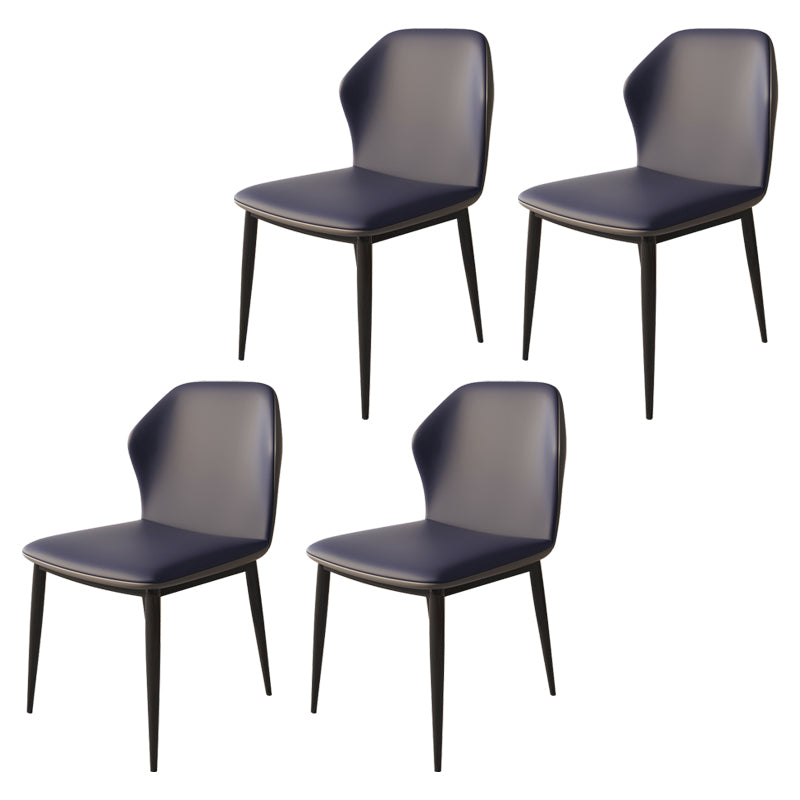 Glam Faux Leather Dining Chair Parsons Chair in Matte Finish for Brasserie