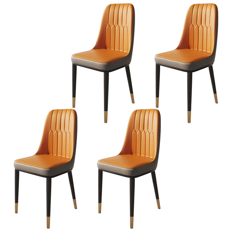 Glam Faux Leather Dining Chair Parsons Chair in Matte Finish for Brasserie