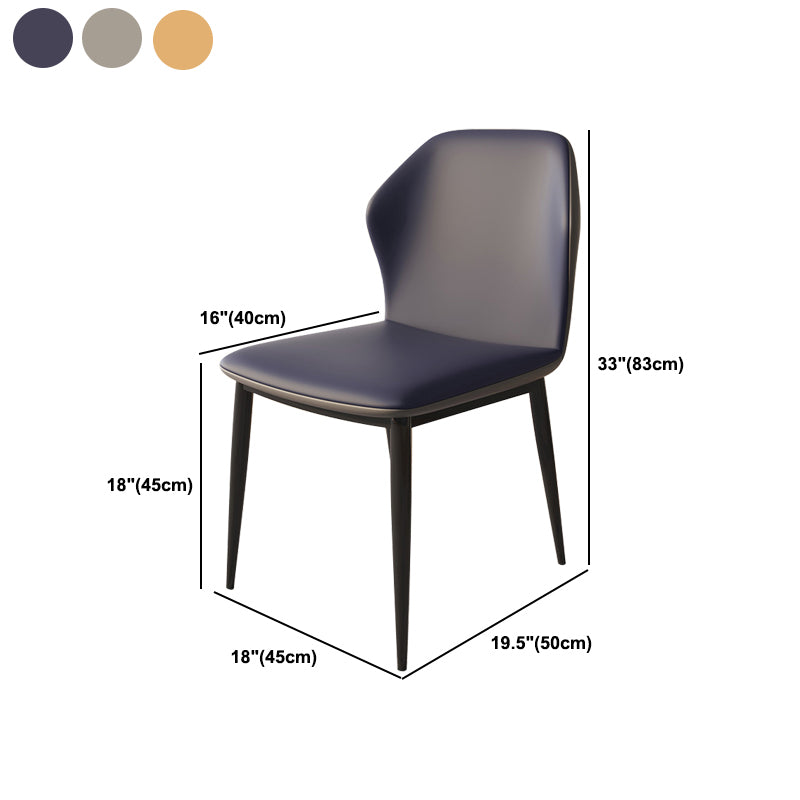 Glam Faux Leather Dining Chair Parsons Chair in Matte Finish for Brasserie