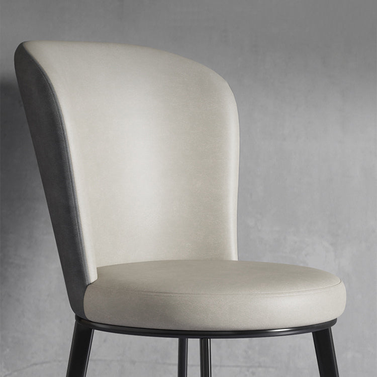 Contemporary Faux Leather Dining Chair Parsons Chair in Matte Finish for Brasserie